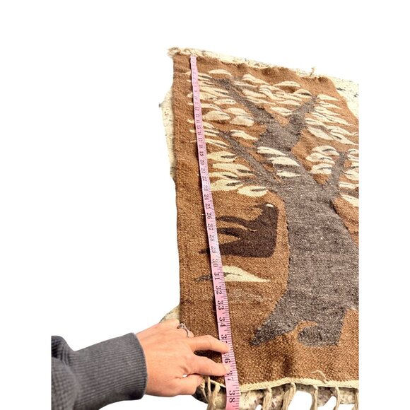 Vtg Hand Woven Egyptian Pictorial Tree of life  Kilim Rug Wool Tapestry  Art - Picture 2 of 11